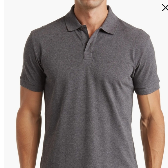Hugo Boss polo shirt mens medium gray 3 button with pima cotton - Picture 6 of 6